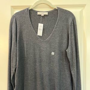 LOFT Gray V-Neck Sweater